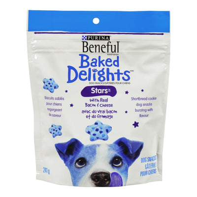 Beneful Baked Delights Stars with Real Bacon & Cheese Dog Snacks, 241 g