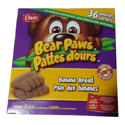 DARE BEAR PAWS BANANA BREAD, 36 ct