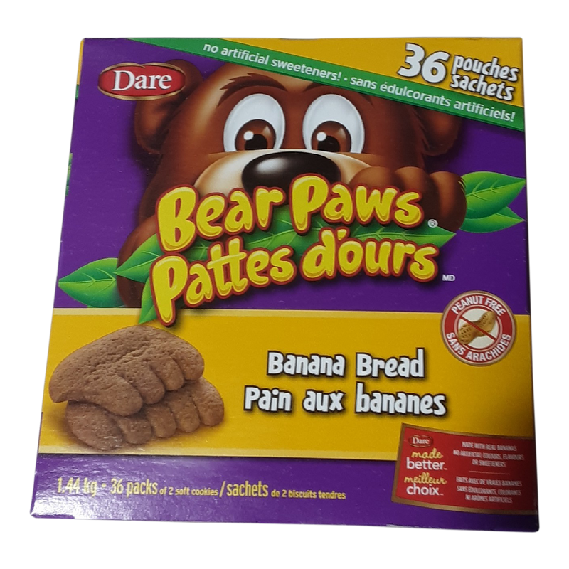 DARE BEAR PAWS BANANA BREAD, 36 ct