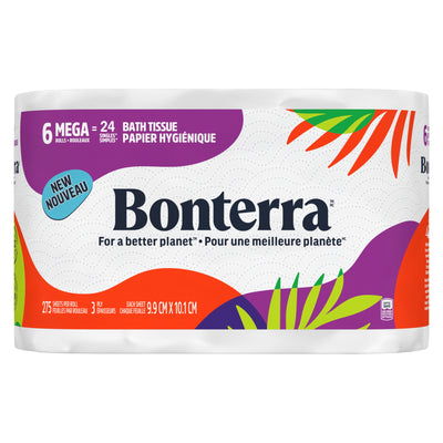 Bonterra Mega Rolls Bath Tissue, 6 ct