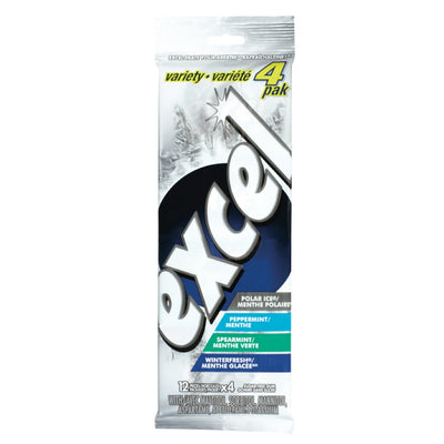 Excel Sugar Free Variety Pack Gum, 4 x 12 pieces