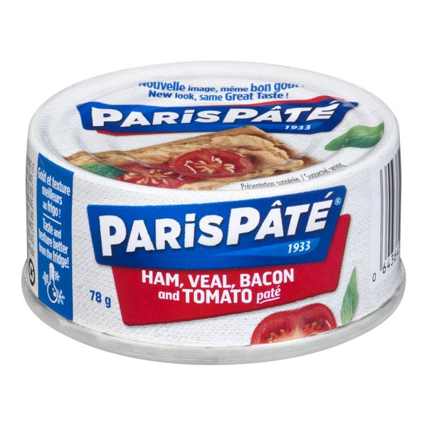 Paris Pâté Ham, Veal, Bacon & Tomato  Pâté, 78 g