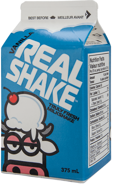 Real Shake Vanilla Milkshake, 375 mL