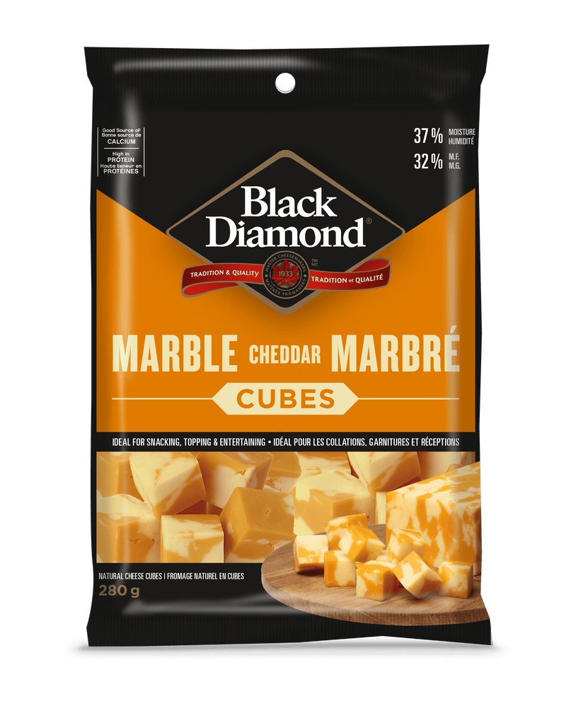 Black Diamond Marble Cheddar Cubes, 280 g