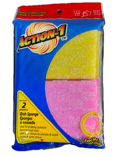 Action-1 Dish Sponge, 2 ct