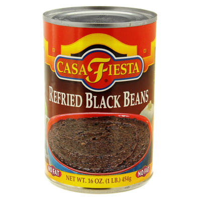 CASA FIESTA REFRIED BLACK BEANS, 398 mL