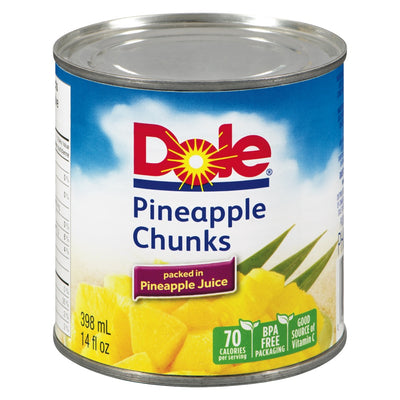 Dole Pineapple Chunks, 398 mL