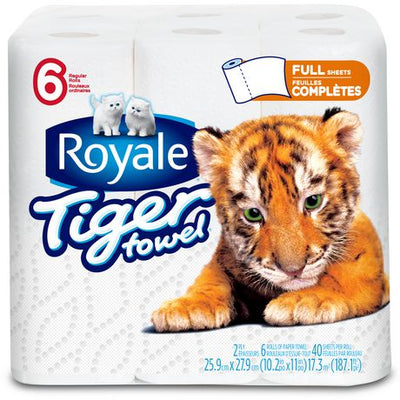 Royale Tiger Towel, 6 rolls