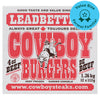 LeadBetters 4oz Cowboy Burgers, 1.36 kg