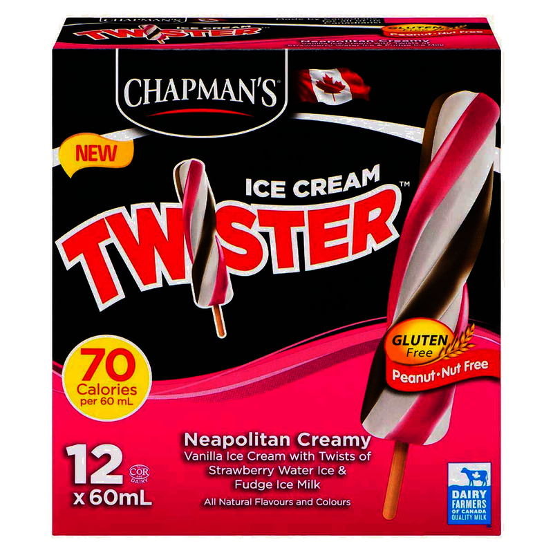 Chapman's Neapolitan Creamy Pops, 60 mL, 12 ct