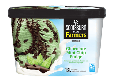 Scotsburn Premium Chocolate Mint Chip Fudge Ice Cream, 1.5L