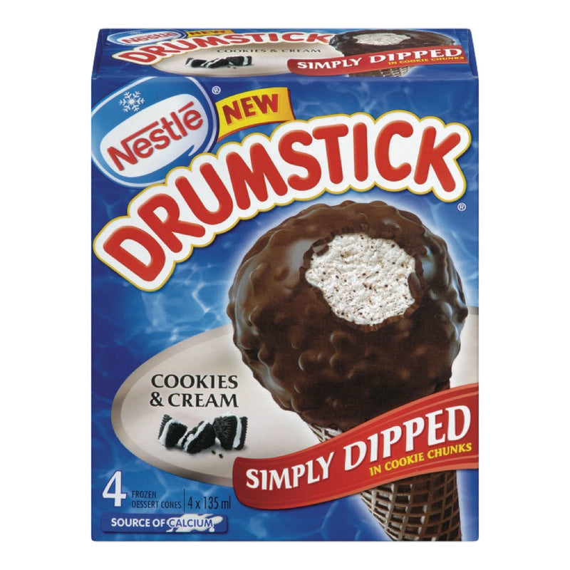 Nestle Drumstick Cookies & Cream Cones, 4 ct