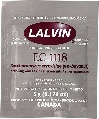 Lalvin Ec-1118 Gluten Free GMO Free Sparkling Wine Yeast, 5 g