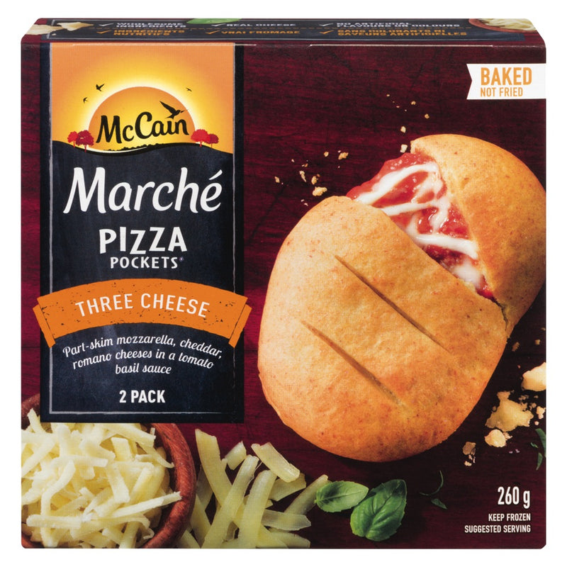 McCain Three Cheese Pizza Pockets, 260 g