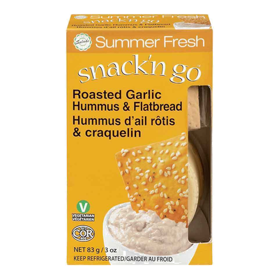 Summer Fresh Snack' N Go Roasted Garlic Hummus & Flatbread, 83 g, 85 g