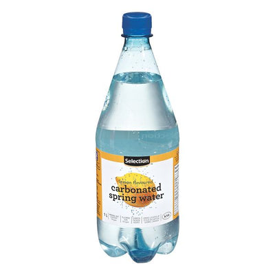Selection Lemon Flavored Carbonated Spring Water, 1 L