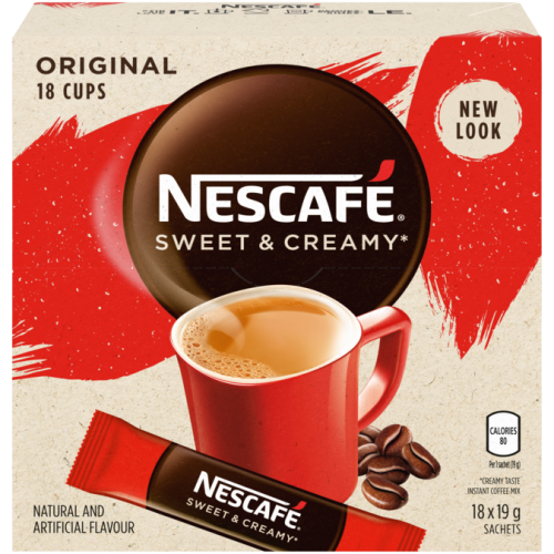 Nescafe Sweet & Creamy Single Use Coffee, 18 x 19g