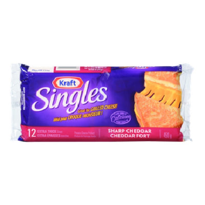 Kraft Singles, Sharp Cheddar, Extra Thick, 12 slices