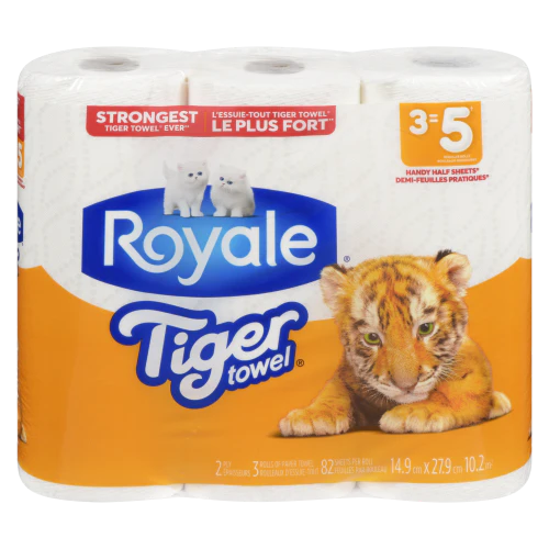 Royale Tiger Towels 2 Ply Half Sheet Paper Towels, 3 ct