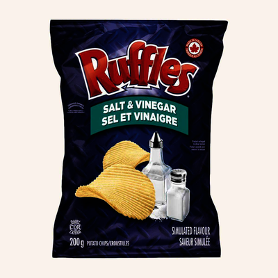Ruffles Salt & Vinegar Chips, 200g