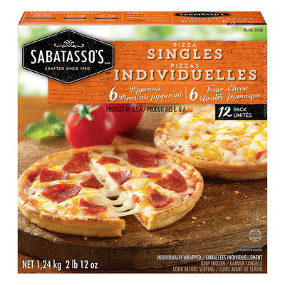 Sabatasso's Pepperoni & Four-Cheese Pizza Singles, 1.24 kg