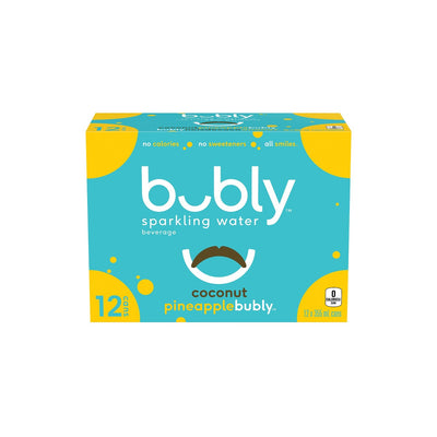 Bubly Coconut Pineapple Sparkling Water, 355 mL, 12 ct