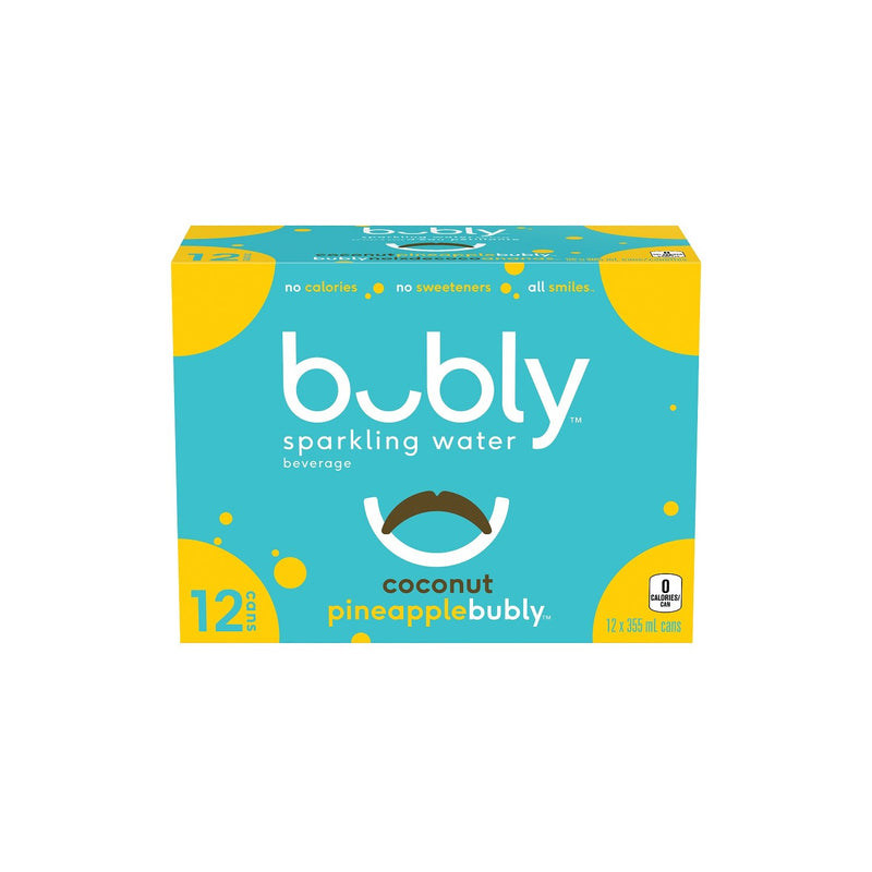 Bubly Coconut Pineapple Sparkling Water, 355 mL, 12 ct