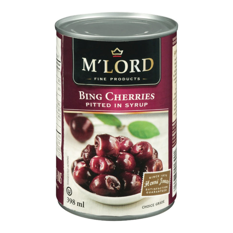 M' Lord Bing Cherries Pitted In Syrup, 398 mL