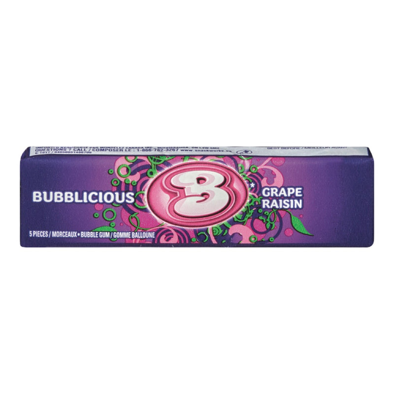 Bubblicious Grape Bubble Gum, 5 ct