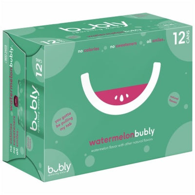 Bubly Sparkling Water Watermelon, 12 x 355mL