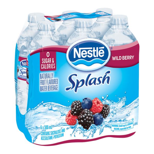 Nestle Wild Berry Splash Flavored Water, 500 mL, 6 ct