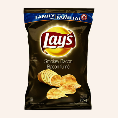 Lay's Smokey Bacon Potato Chips, 235g
