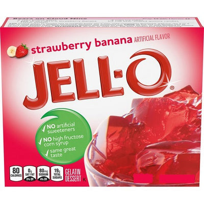 JELL-O STRAWBERRY-BANANA JELLY POWDER, 85g