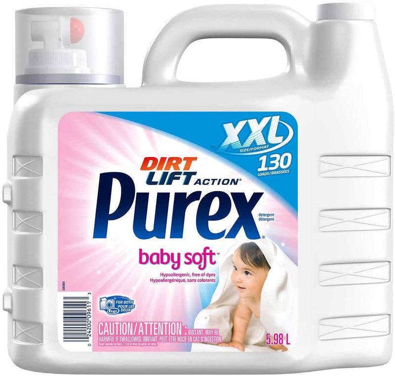 Purex Dirt Lift Action Baby Soft Detergent, 5.98 L