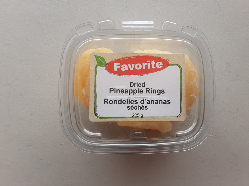 Favorite Dried Pineapple Rings, 225 g