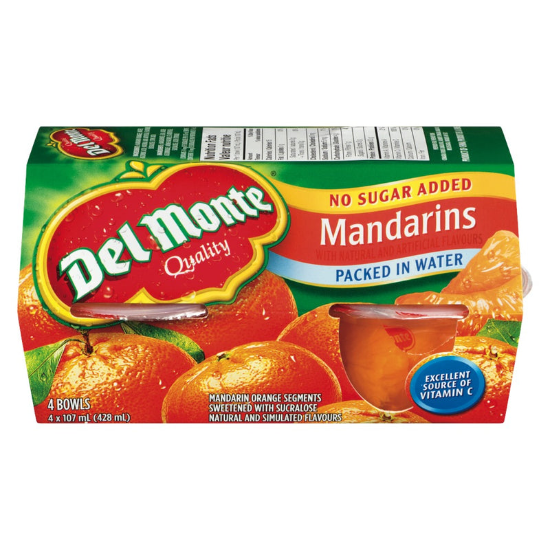 Del Monte Mandarins Packed in Water, 428 mL  (4 x 107mL)