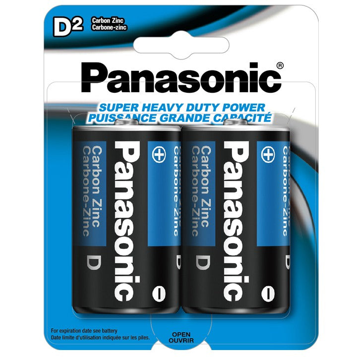 PANASONIC D BATTERIES, 2 PK