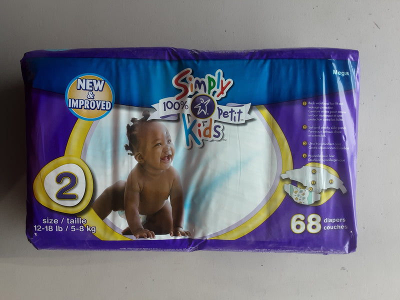 Simply Kids Mega Size 2 Baby Diapers, 68 ct