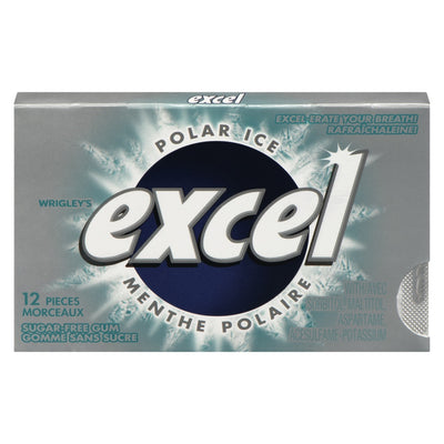 Excel Sugar-Free Polar Ice Gum, 12 pieces