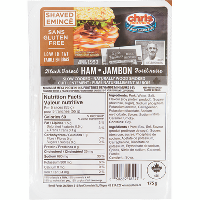 Chris Brothers Shaved Black Forest Ham, 175g