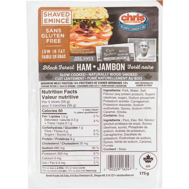 Chris Brothers Shaved Black Forest Ham, 175g