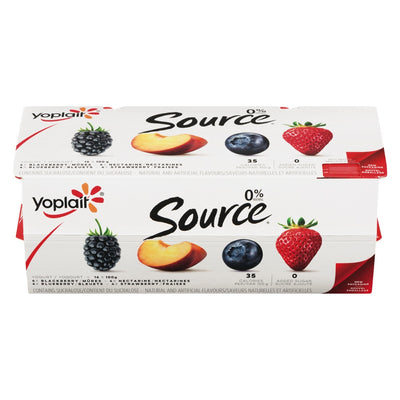 Yoplait Source Blackberry/Nectarine/Blueberry/Strawberry Yogurt 100 g, 16 ct