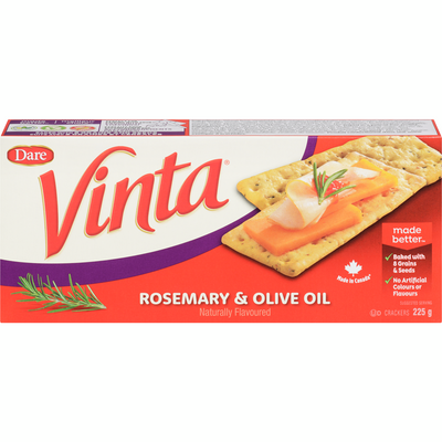 Dare Vinta Rosemary & Olive Oil Crackers, 225 g