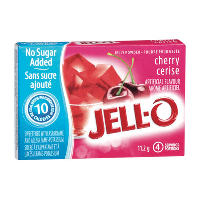Jell-O Cherry No Sugar Added Jelly Powder, 11.2 g