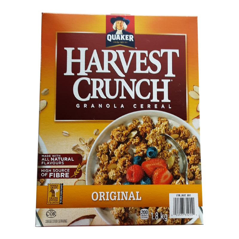 Quaker Harvest Crunch Original Granola Cereal, 1.8 kg