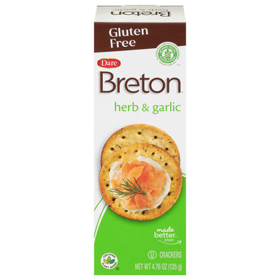 Breton Gluten Free Herb & Garlic Crackers, 135 g