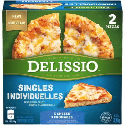 Delissio 3 Cheese Singles Pizzas, 360 g