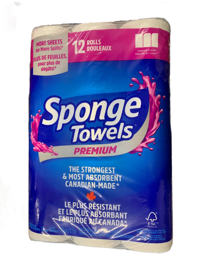 Sponge Towels Premium, 12 rolls