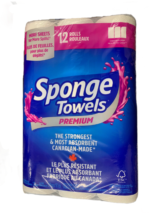 Sponge Towels Premium, 12 rolls