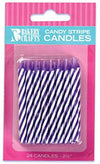 Bakery Crafts Purple Candy Stripe Birthday Candles, 24 ct